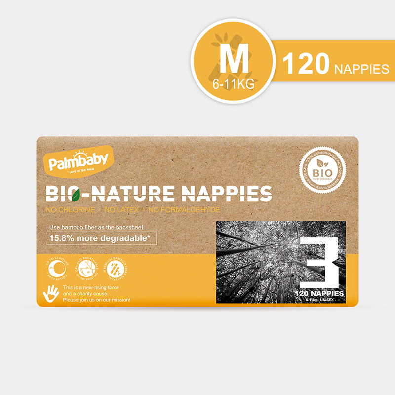 bio-degradable 100% bamboo fiber FSC certified baby nappies tape diapers